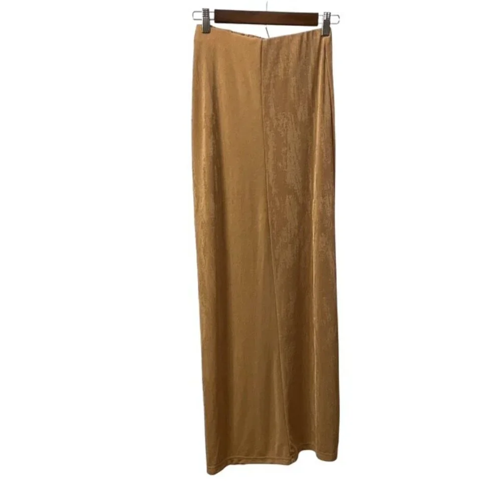 NWT Significant Other Ivy Mini Skirt Midi Overlay Sand Gold Tan US Size 6